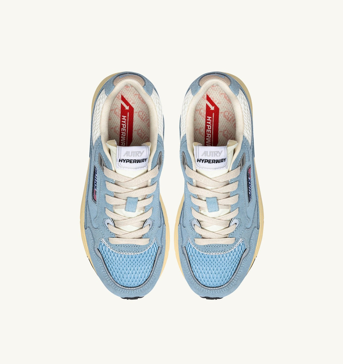 Woman HYPERWAY SNEAKERS IN PORTOFINO AND MARSHMALLOW MESH AND SUEDE