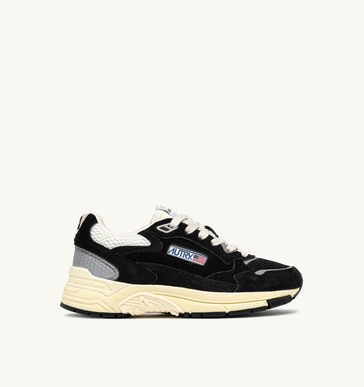 Woman HYPERWAY SNEAKERS IN BLACK AND SILVER-TONE SUEDE AND MESH