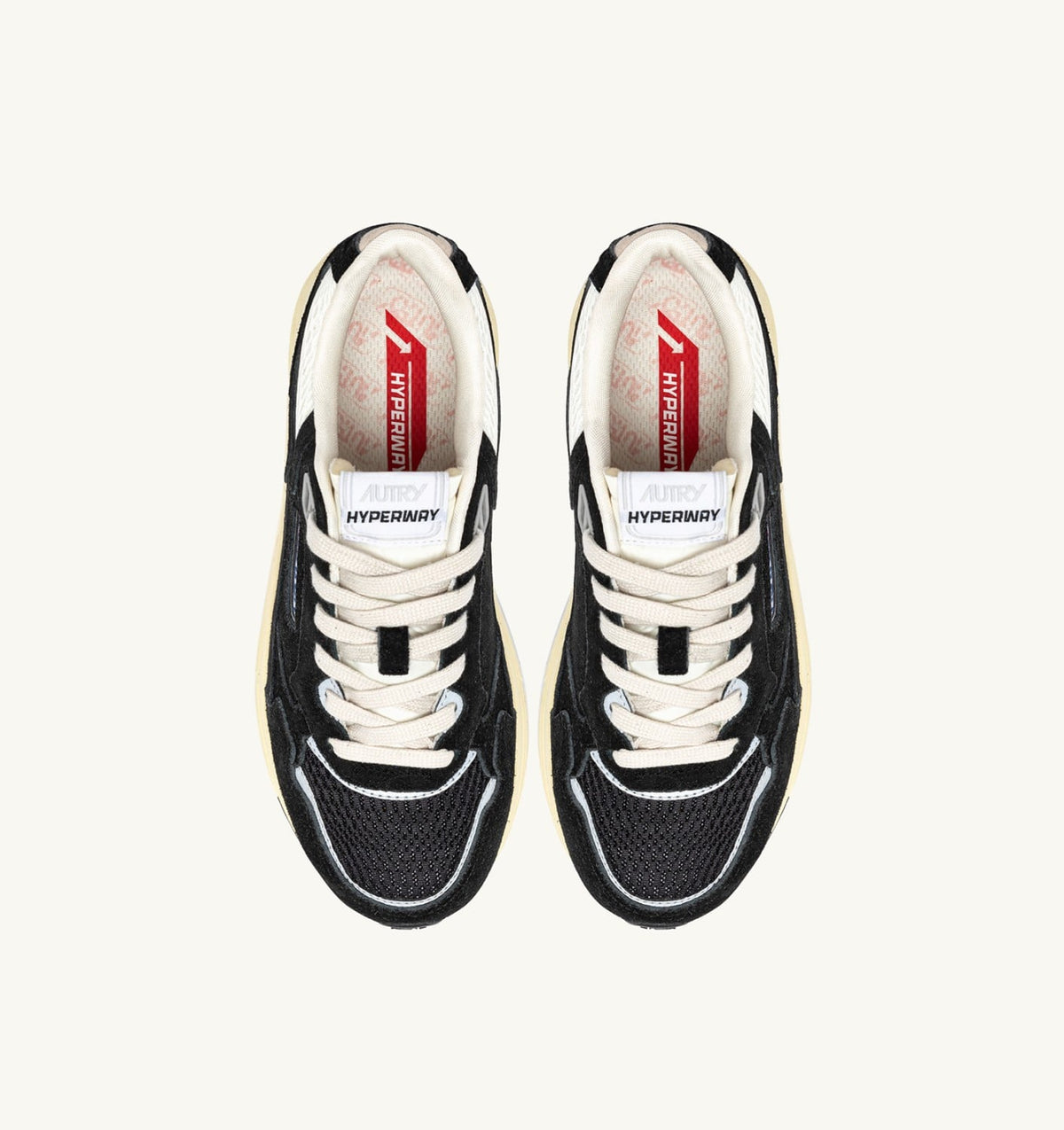 Woman HYPERWAY SNEAKERS IN BLACK AND SILVER-TONE SUEDE AND MESH