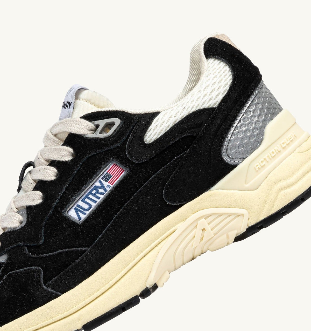 Woman HYPERWAY SNEAKERS IN BLACK AND SILVER-TONE SUEDE AND MESH