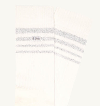 Woman|Man LUREX JACQUARD SOCKS WITH LOGO AND STRIPES UNISEX