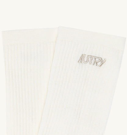 Woman COTTON TERRY SOCKS WITH LUREX LOGO