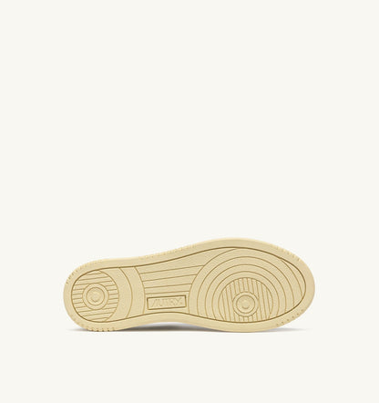 Man MEDALIST LOW SNEAKERS IN WHITE LEATHER AND DARK SEA SUEDE