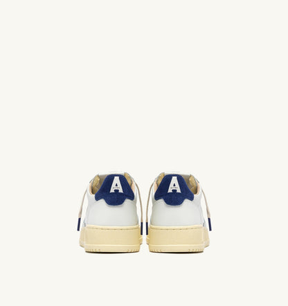 Man MEDALIST LOW SNEAKERS IN WHITE LEATHER AND BLUE DEPTHS SUEDE