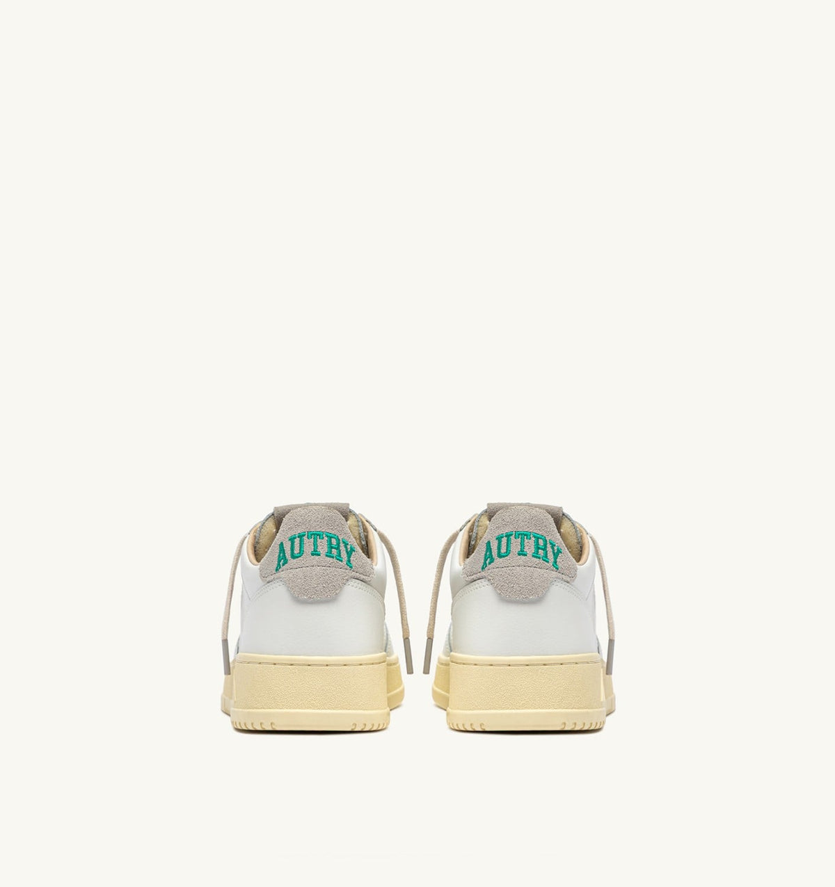 Man MEDALIST LOW SNEAKERS IN WHITE LEATHER AND CLOUD SUEDE