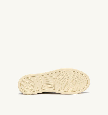 Man MEDALIST LOW SNEAKERS IN WHITE LEATHER AND DENIM SUEDE
