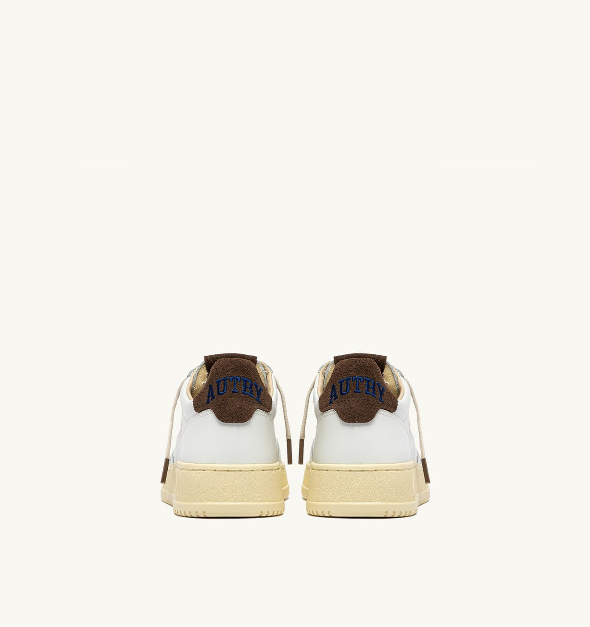 Man MEDALIST LOW SNEAKERS IN WHITE LEATHER AND CHOCOLATE CHIP SUEDE