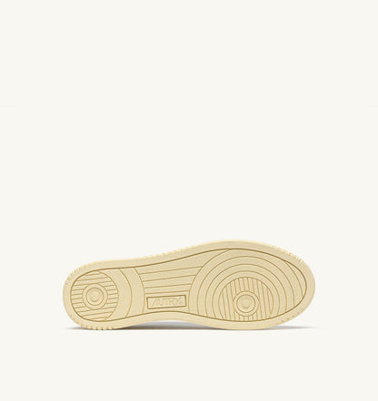 Man MEDALIST LOW SNEAKERS IN WHITE LEATHER AND CHOCOLATE CHIP SUEDE