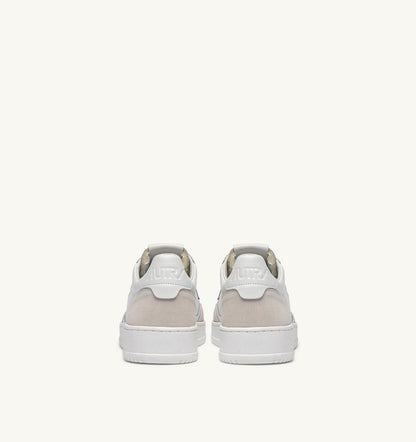 Man MEDALIST LOW SNEAKERS IN WHITE LEATHER AND SUEDE