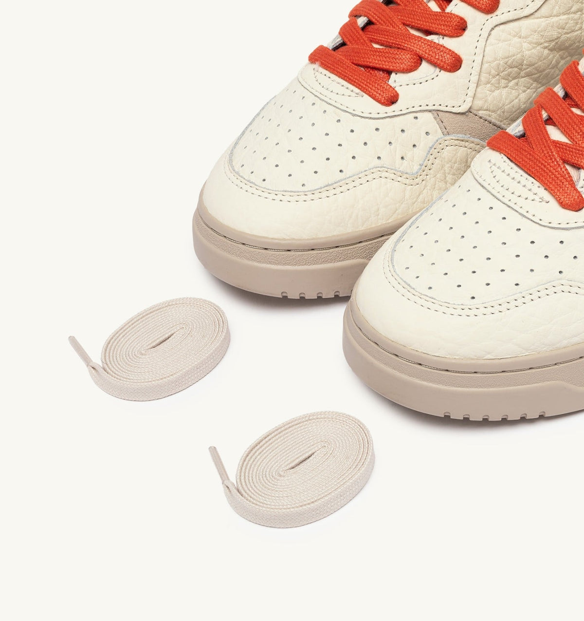 Man MEDALIST LOW SNEAKERS IN SAND AND PUMPKIN LEATHER