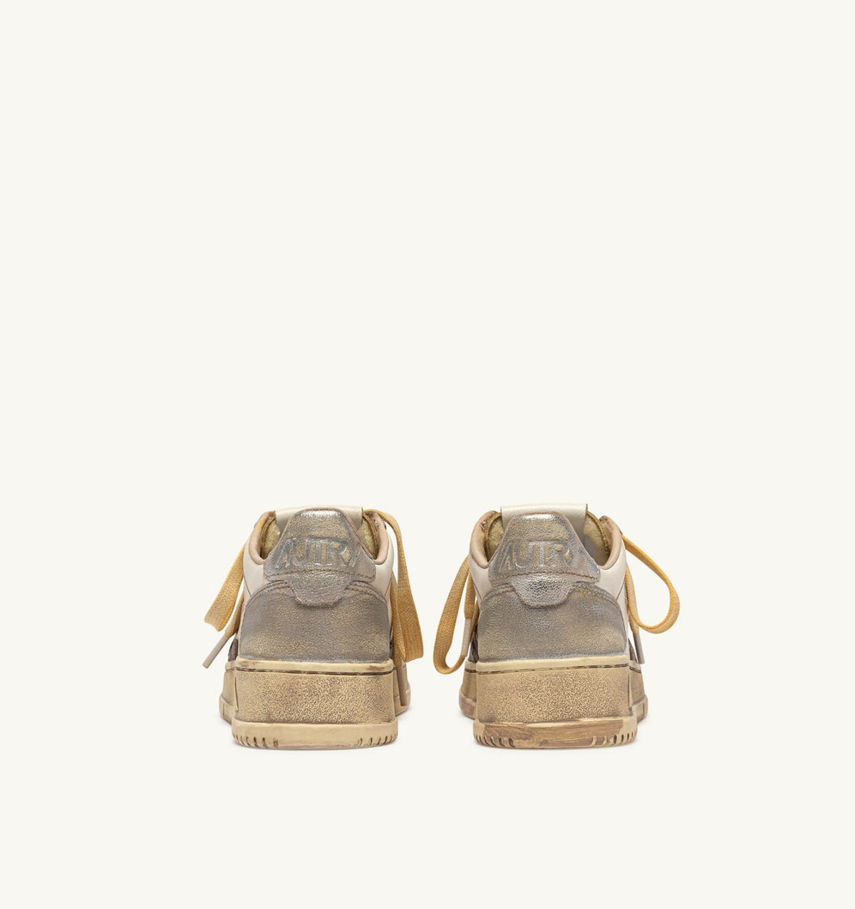 Man MEDALIST LOW SUPER VINTAGE SNEAKERS IN CHOCOLATE AND SILVER LEATHER