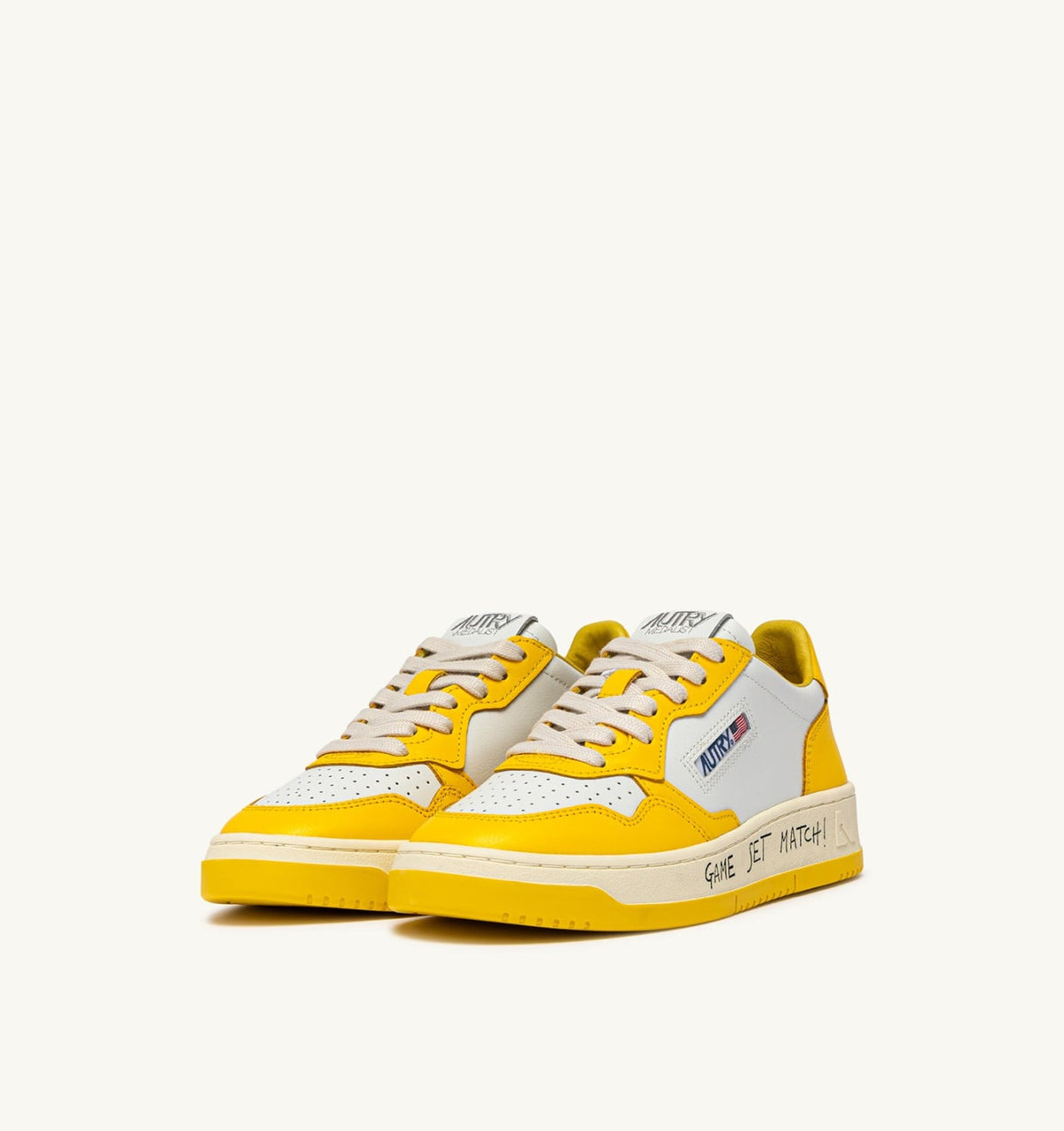 Man MEDALIST LOW SNEAKERS IN WHITE AND SLICKER LEATHER WITH LETTERING