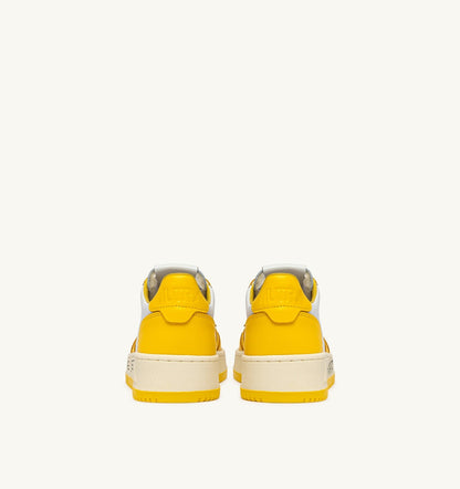 Man MEDALIST LOW SNEAKERS IN WHITE AND SLICKER LEATHER WITH LETTERING