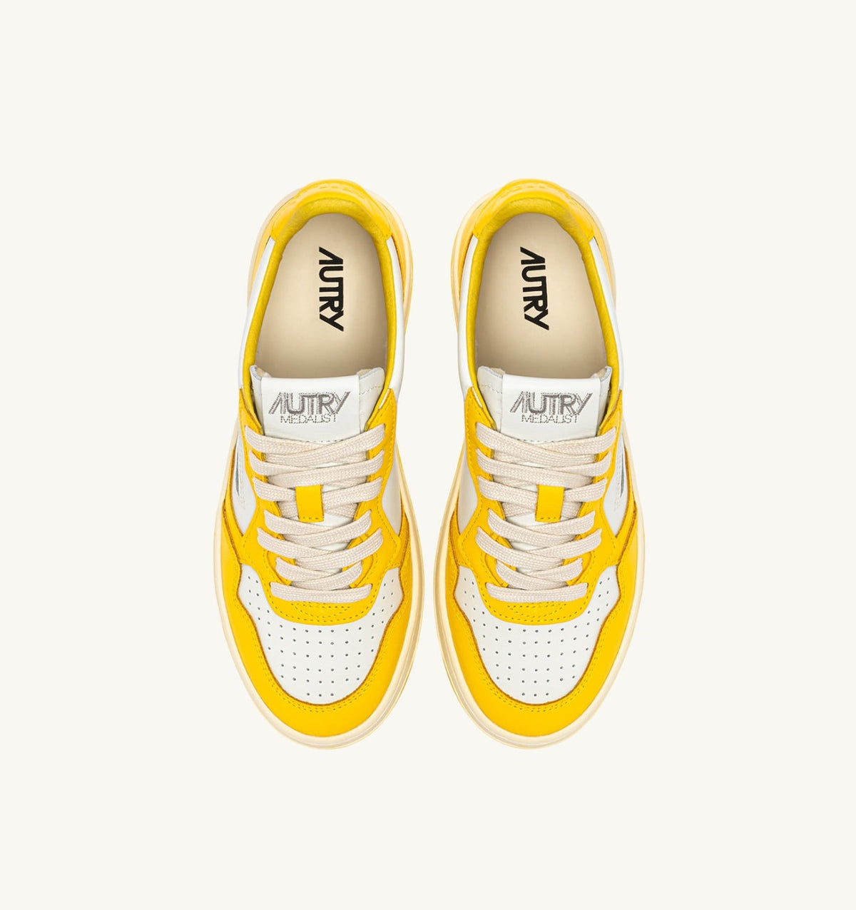 Man MEDALIST LOW SNEAKERS IN WHITE AND SLICKER LEATHER WITH LETTERING