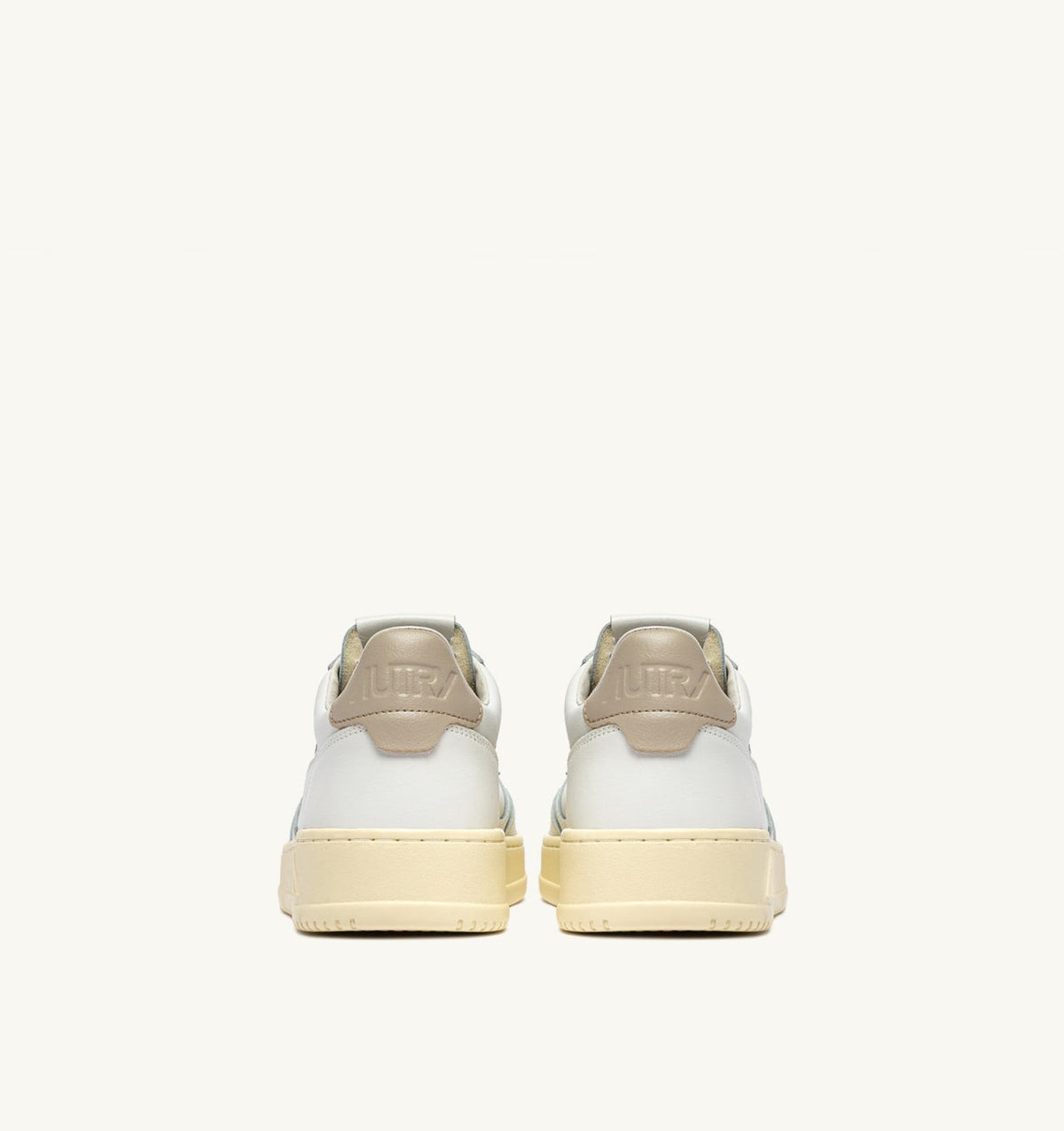Man MEDALIST LOW SNEAKERS IN WHITE AND FEATHER GRAY LEATHER