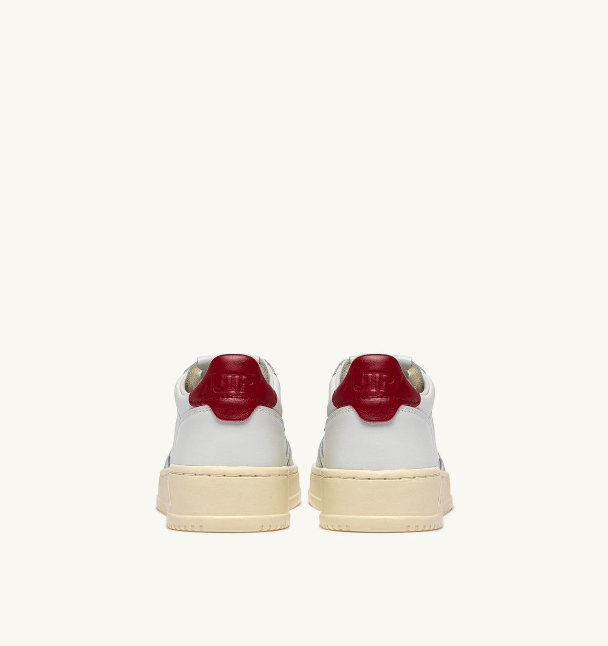 Man MEDALIST LOW SNEAKERS IN WHITE AND DEEP CLARET LEATHER