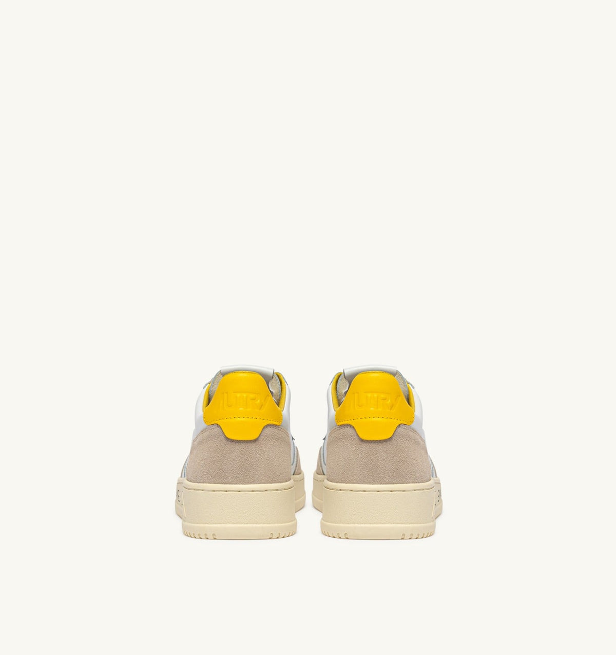 Man MEDALIST LOW SNEAKERS IN WHITE LEATHER AND SLICKER SUEDE WITH LETTERING