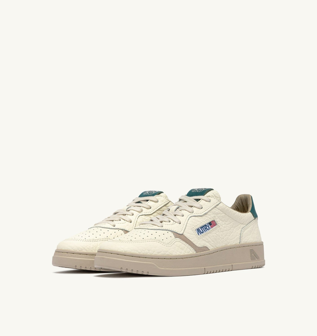 Man MEDALIST LOW SNEAKERS IN FEATHER GRAY AND DARK SEA LEATHER