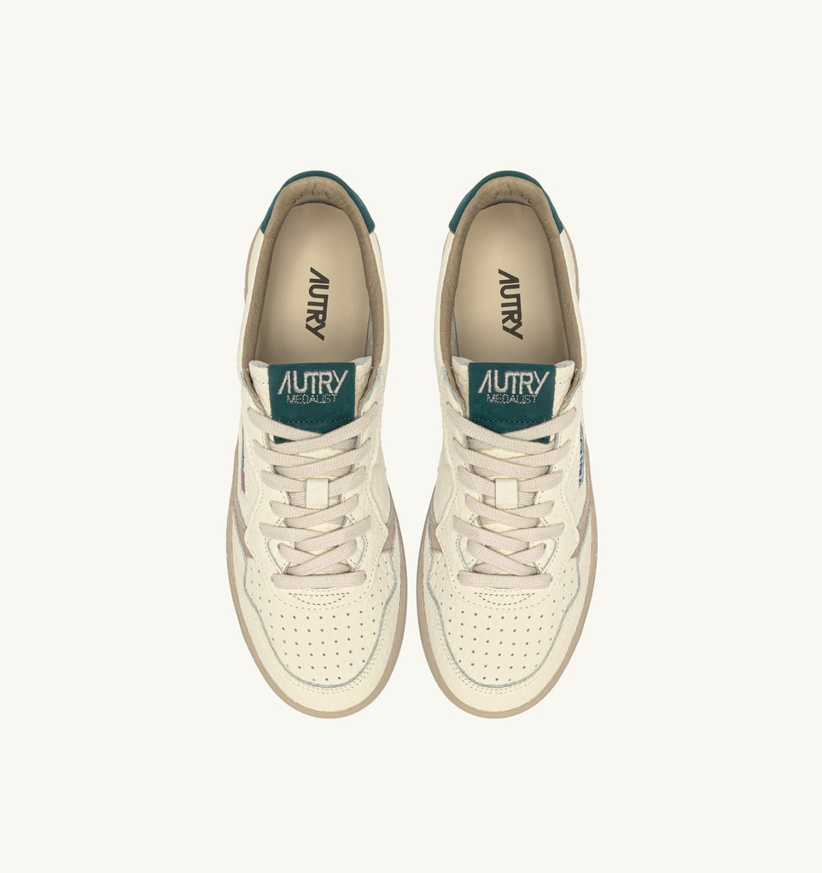 Man MEDALIST LOW SNEAKERS IN FEATHER GRAY AND DARK SEA LEATHER