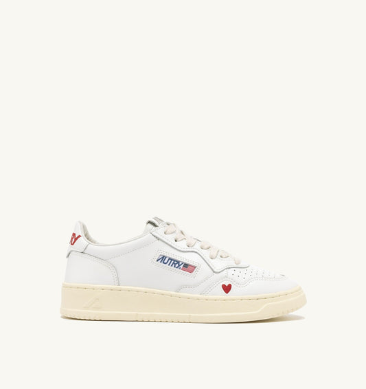 Man SNEAKERS MEDALIST 'LOVE' IN WHITE AND RED LEATHER