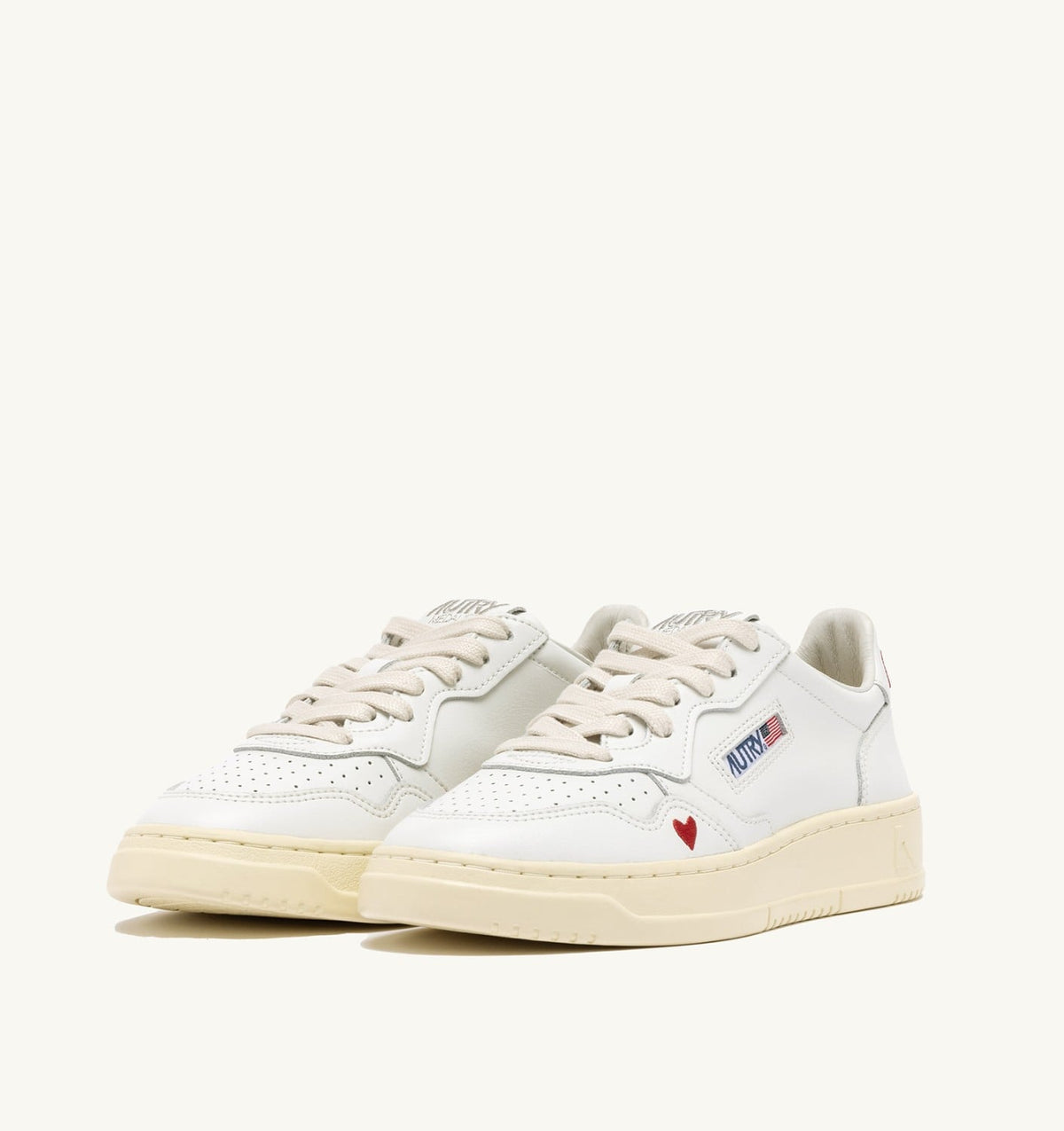 Man SNEAKERS MEDALIST 'LOVE' IN WHITE AND RED LEATHER