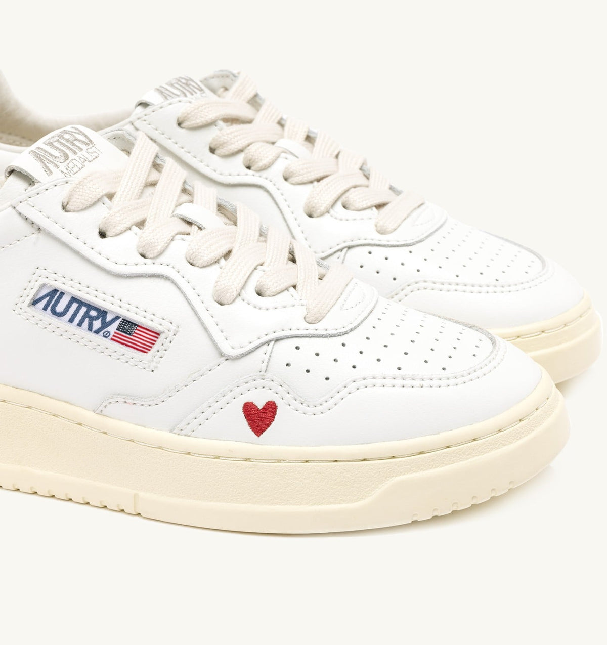 Man SNEAKERS MEDALIST 'LOVE' IN WHITE AND RED LEATHER