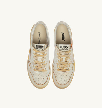 Man MEDALIST LOW SUPER VINTAGE SNEAKERS IN WHITE LEATHER