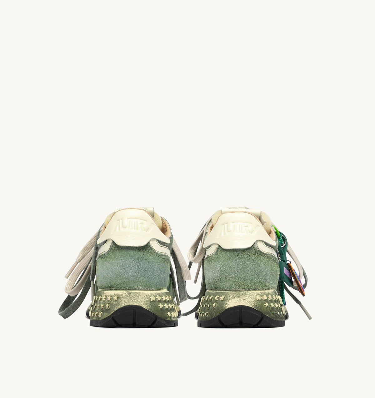 Man REELWIND SUPER VINTAGE SNEAKERS IN LEPRECHAUN AND WHITE SUEDE AND NYLON