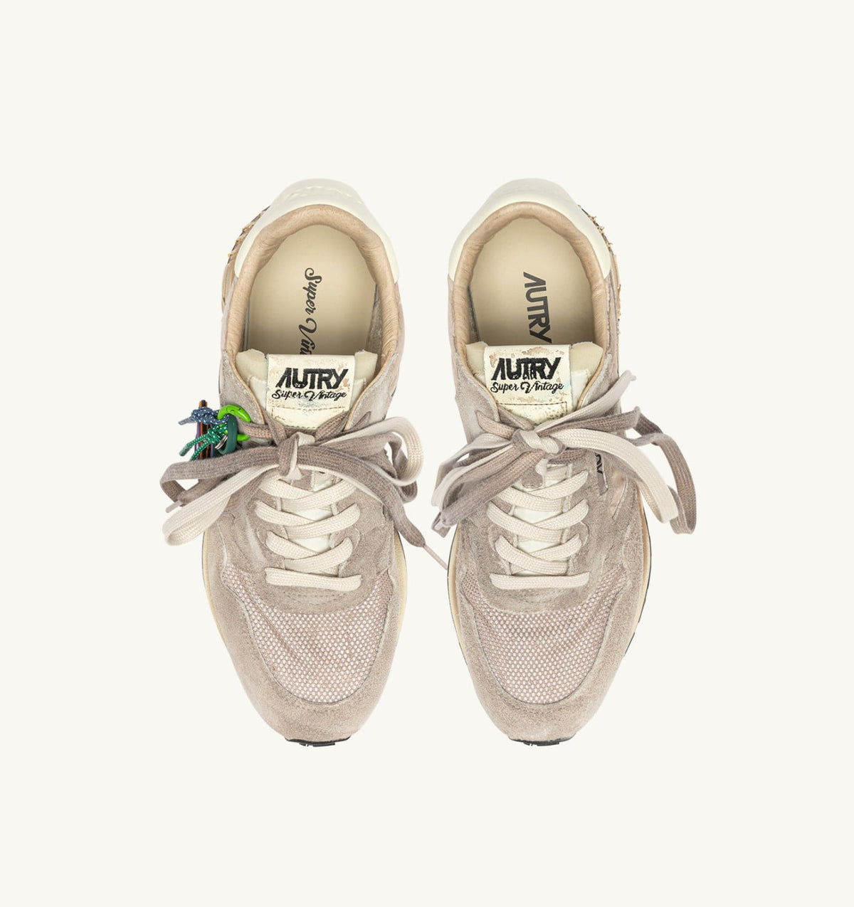 Man REELWIND SUPER VINTAGE SNEAKERS IN WOODSMOKE AND WHITE SUEDE AND NYLON