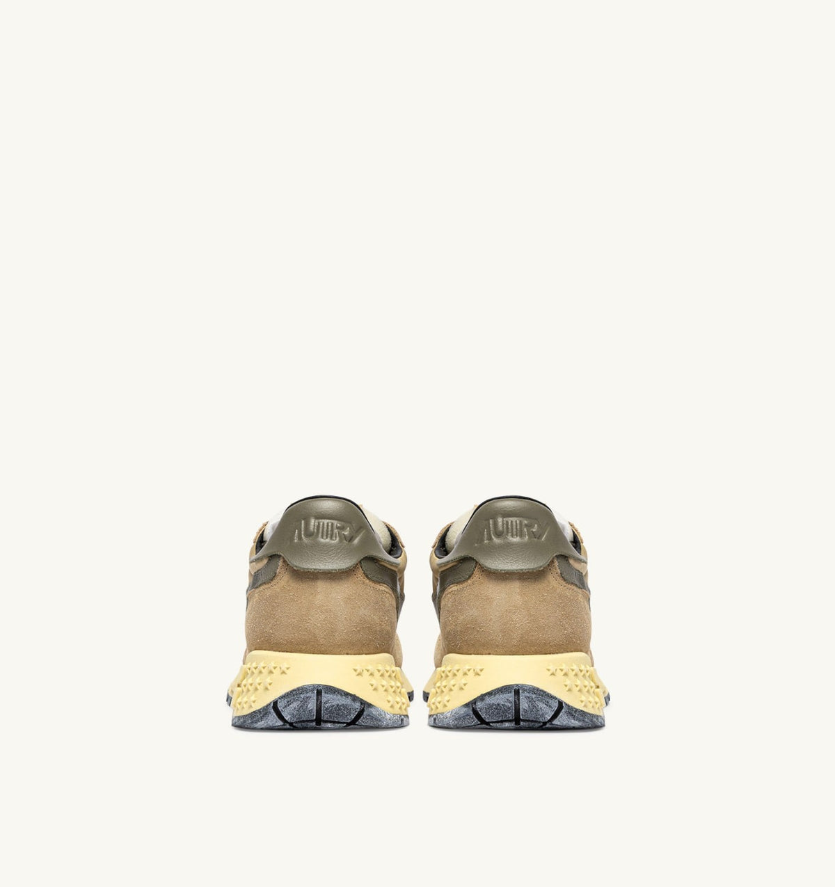 Man REELWIND LOW SNEAKERS IN FOAM SUGAR AND COVERT GREEN NYLON AND SUEDE