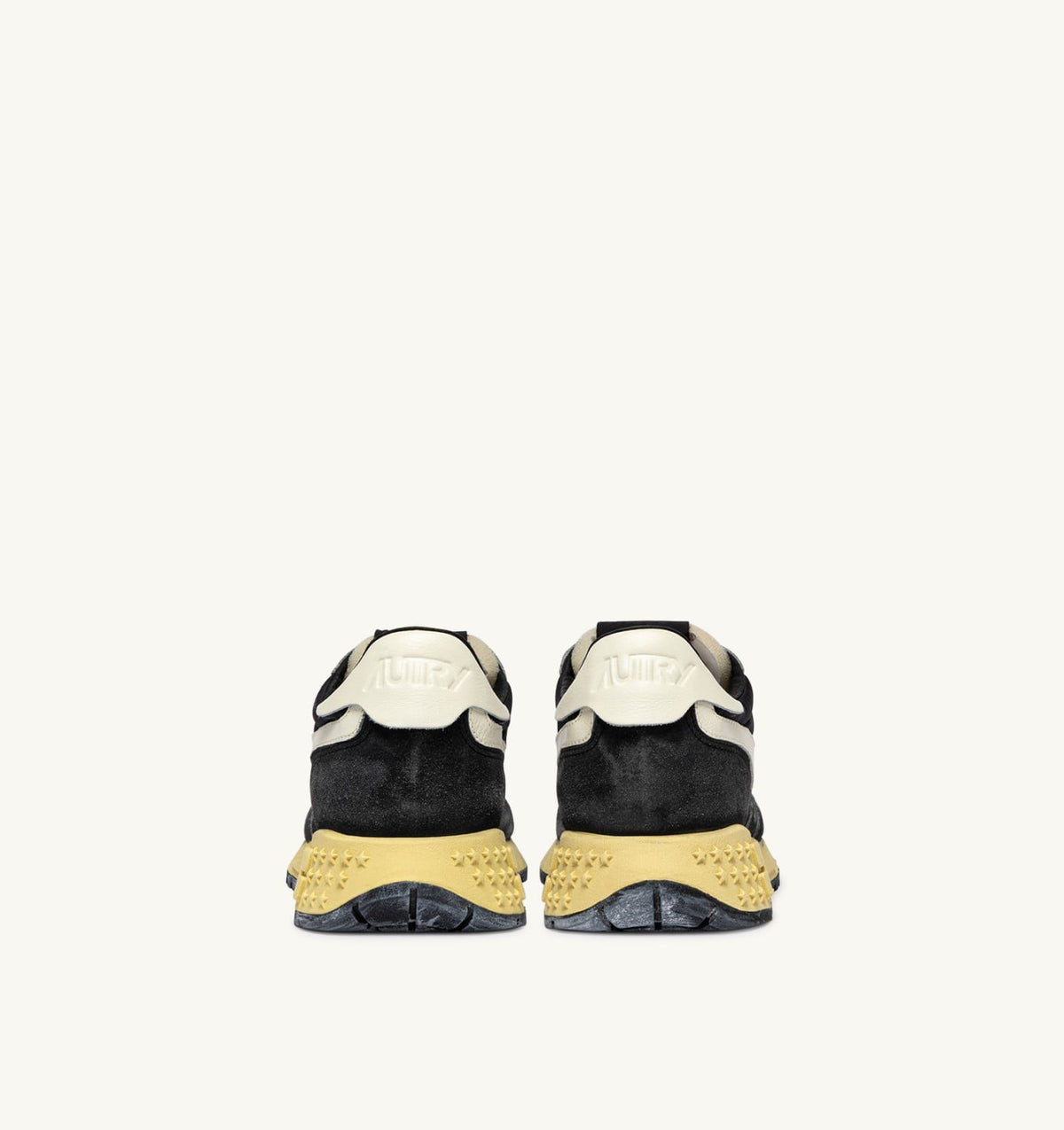 Man REELWIND LOW SNEAKERS IN BLACK SUGAR AND MARSHMALLOW NYLON AND SUEDE