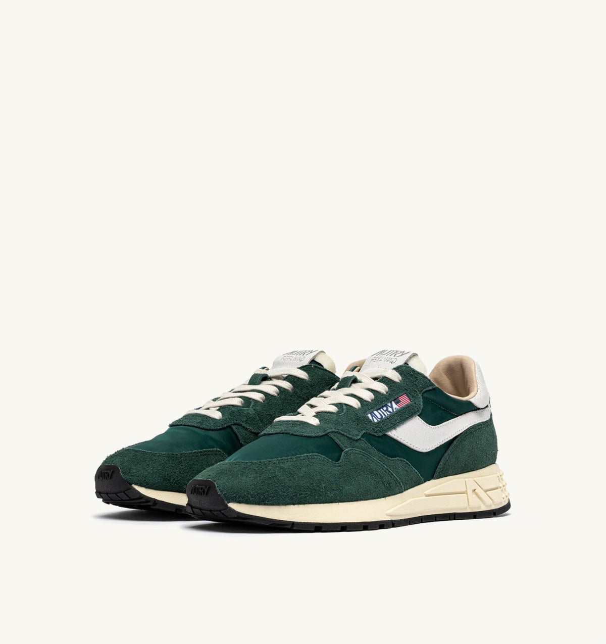 Man REELWIND LOW SNEAKERS IN WHITE AND BOTANICAL GARDEN NYLON AND SUEDE