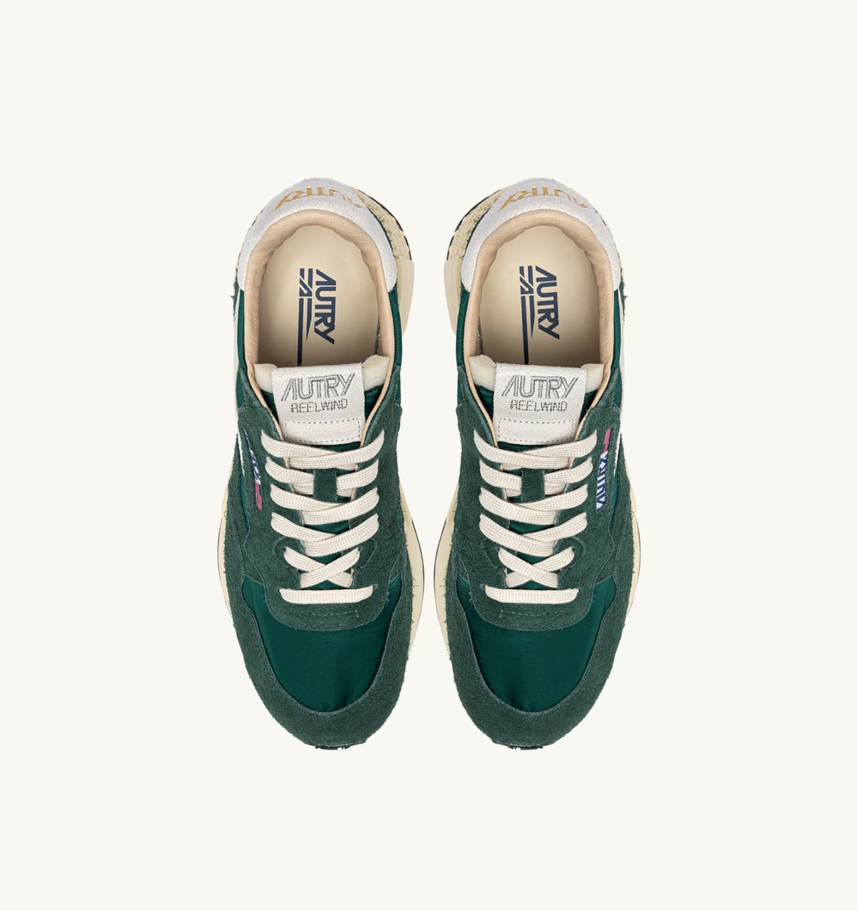 Man REELWIND LOW SNEAKERS IN WHITE AND BOTANICAL GARDEN NYLON AND SUEDE