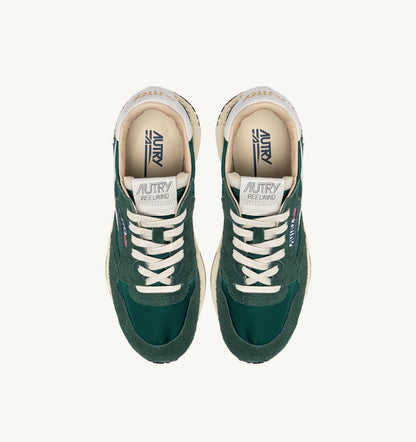 Man REELWIND LOW SNEAKERS IN WHITE AND BOTANICAL GARDEN NYLON AND SUEDE