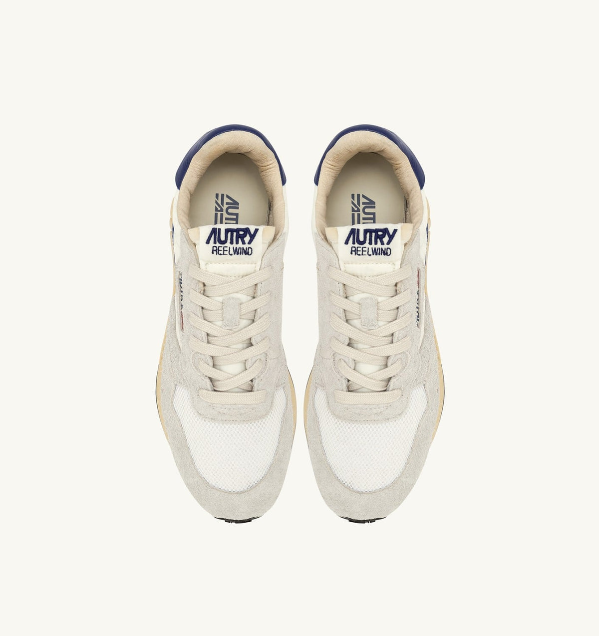 Man REELWIND LOW SNEAKERS IN WHITE AND LIMOGES NYLON AND SUEDE