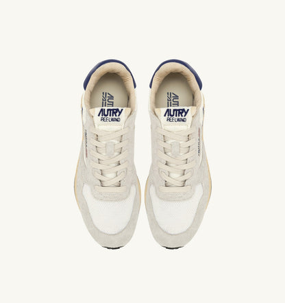 Man REELWIND LOW SNEAKERS IN WHITE AND LIMOGES NYLON AND SUEDE