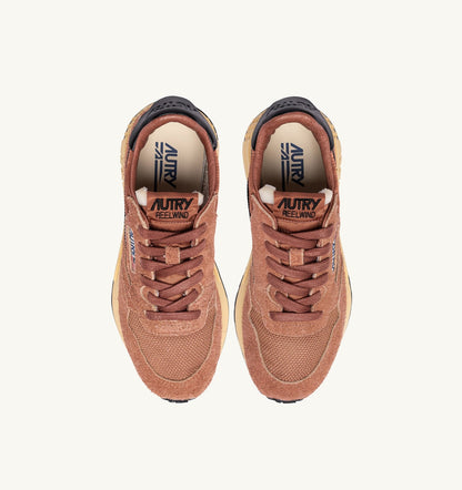 Man REELWIND LOW SNEAKERS IN MOCHA AND BLACK NYLON AND SUEDE