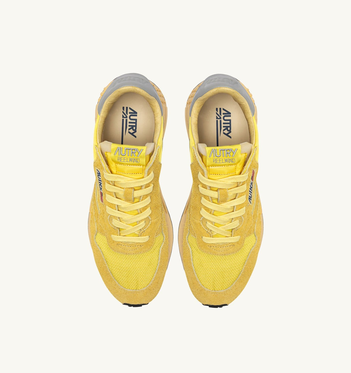 Man REELWIND LOW SNEAKERS IN POPCORN AND VAPOR NYLON AND SUEDE