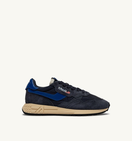 Man REELWIND LOW SNEAKERS IN SPACE BLUE AND LAPIS BLUE NYLON AND SUEDE