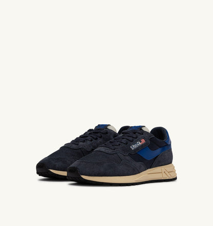 Man REELWIND LOW SNEAKERS IN SPACE BLUE AND LAPIS BLUE NYLON AND SUEDE