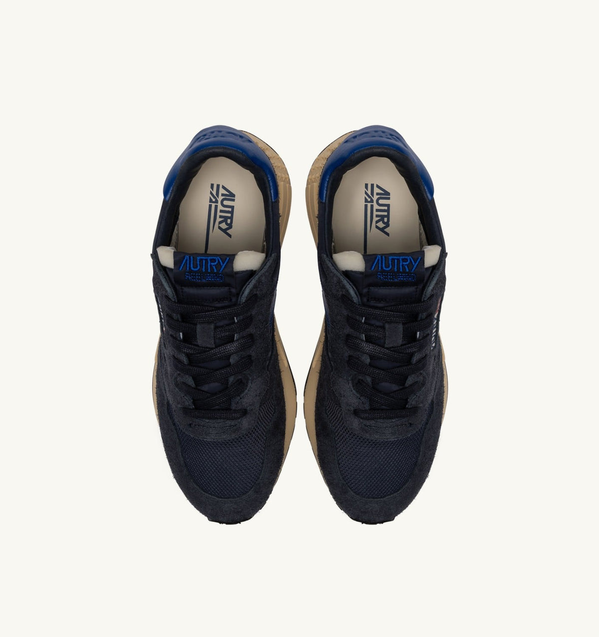 Man REELWIND LOW SNEAKERS IN SPACE BLUE AND LAPIS BLUE NYLON AND SUEDE