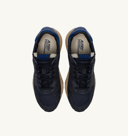 Man REELWIND LOW SNEAKERS IN SPACE BLUE AND LAPIS BLUE NYLON AND SUEDE