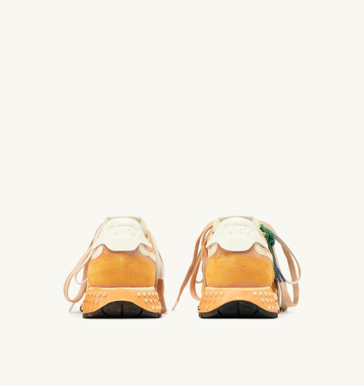 Man REELWIND SUPER VINTAGE SNEAKERS IN WHITE AND ORANGE SUEDE AND NYLON