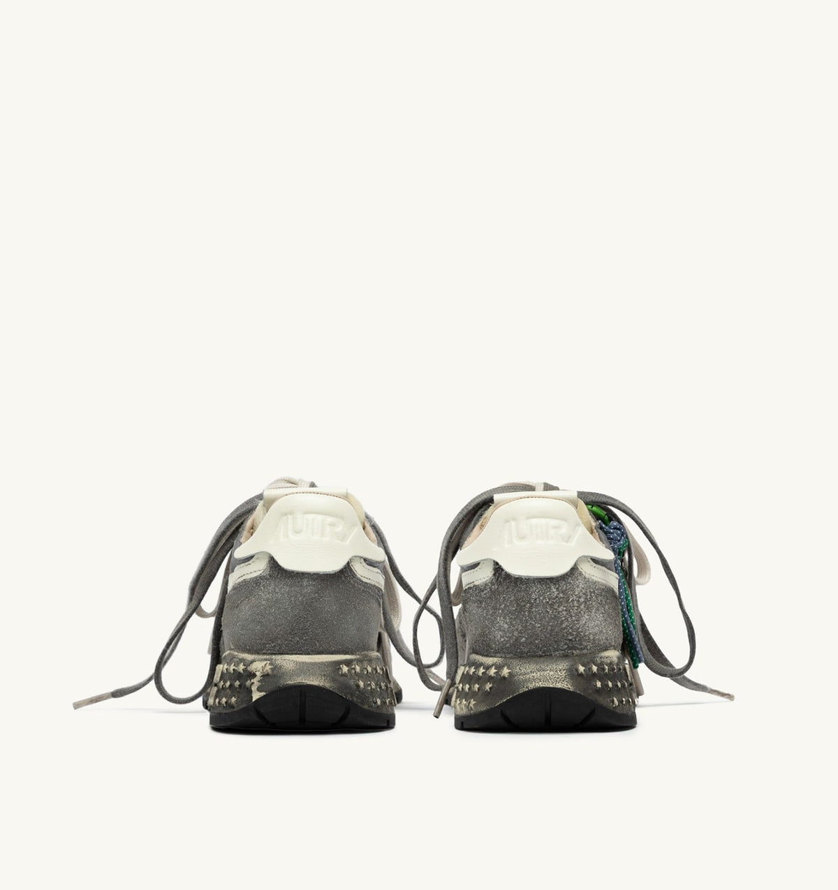 Man REELWIND SUPER VINTAGE SNEAKERS IN WHITE AND BLACK SUEDE AND NYLON