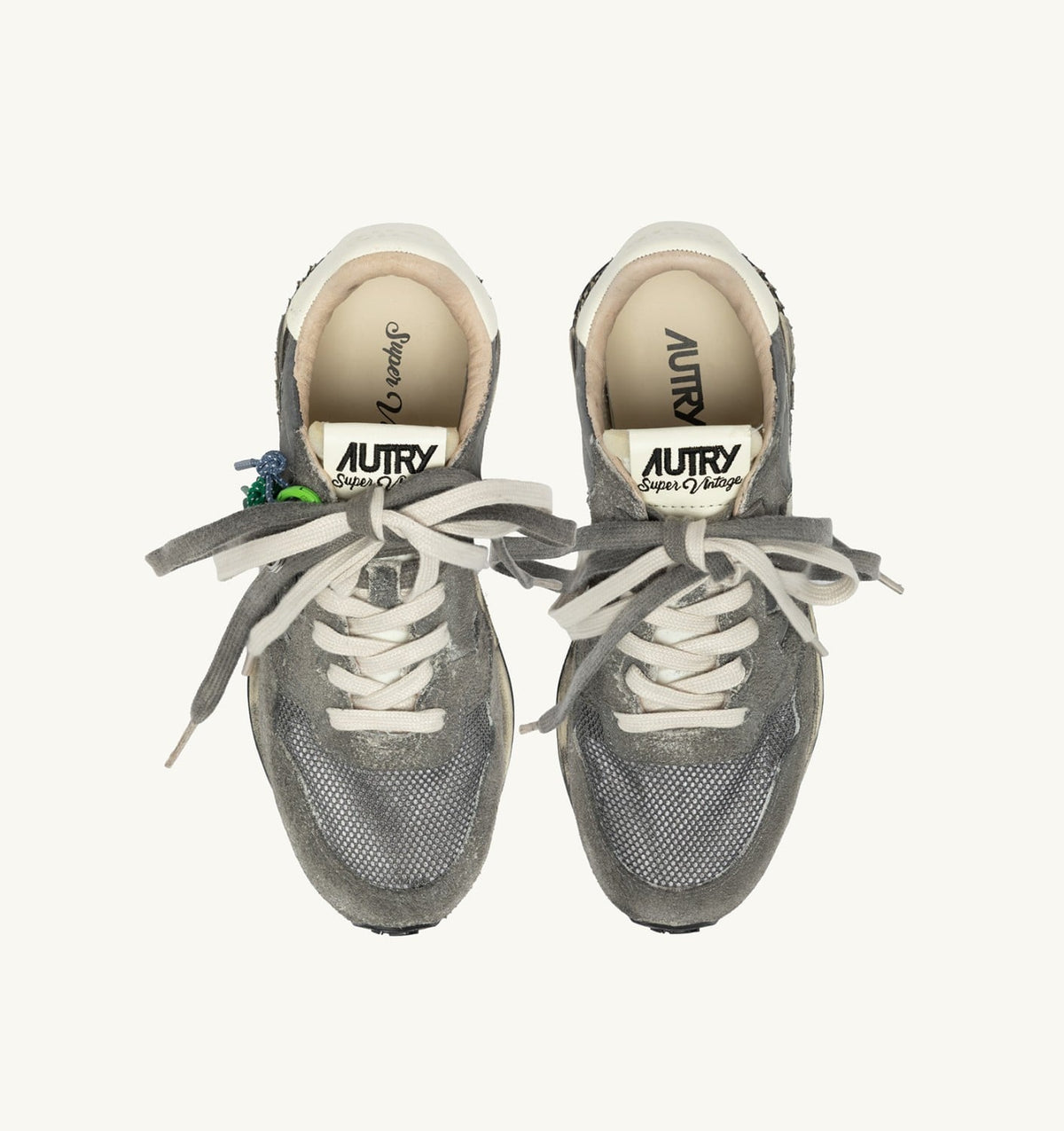 Man REELWIND SUPER VINTAGE SNEAKERS IN WHITE AND BLACK SUEDE AND NYLON