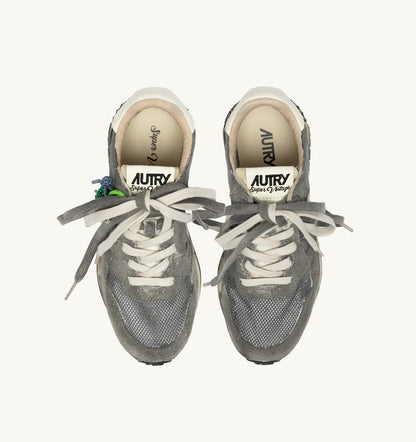Man REELWIND SUPER VINTAGE SNEAKERS IN WHITE AND BLACK SUEDE AND NYLON