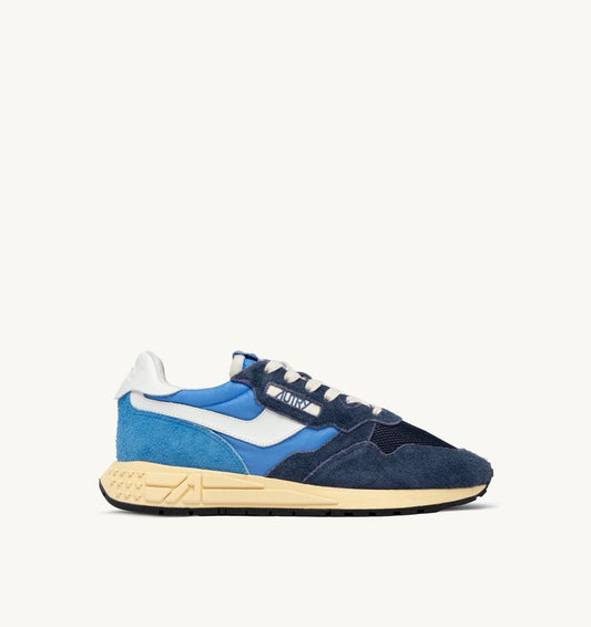 Man REELWIND LOW SNEAKERS IN BLUETTE AND DIGITAL BLUE NYLON AND SUEDE