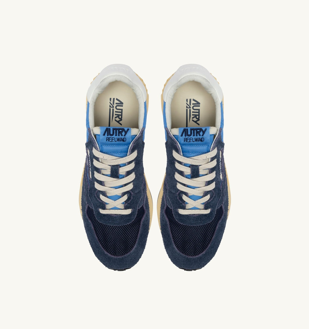 Man REELWIND LOW SNEAKERS IN BLUETTE AND DIGITAL BLUE NYLON AND SUEDE