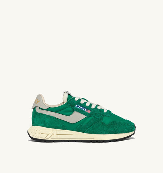 Man REELWIND LOW SNEAKERS IN GREEN NYLON AND SUEDE