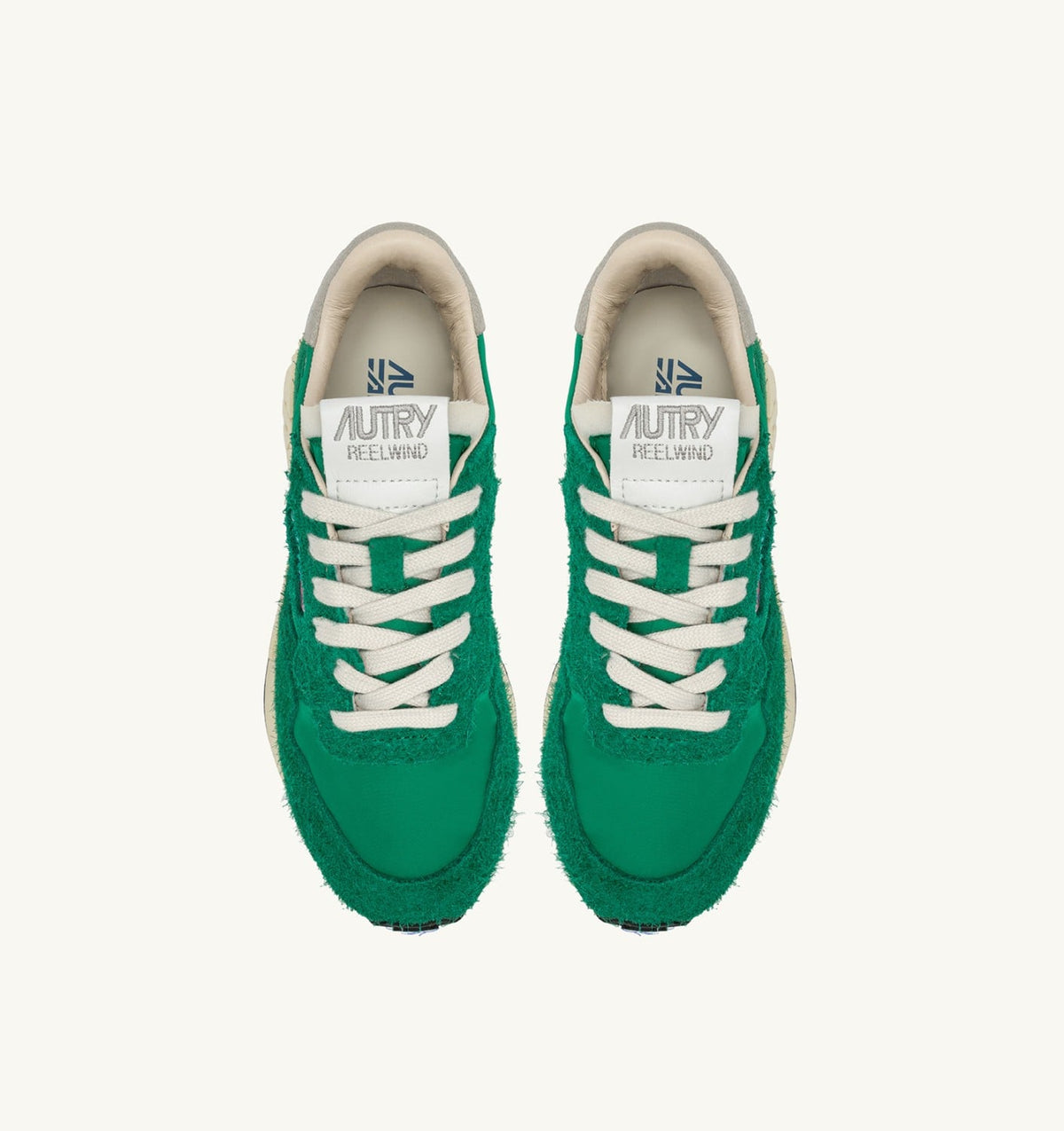 Man REELWIND LOW SNEAKERS IN GREEN NYLON AND SUEDE